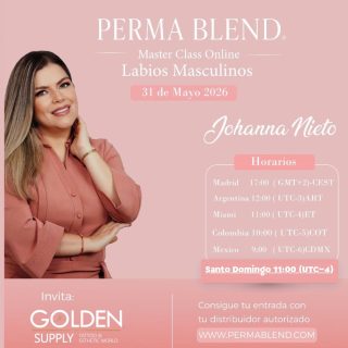 💋✨ ¡PMU Artists, esta oportunidad es para ustedes! ✨💋

Este próximo 31 de mayo podrás participar en una Masterclass ONLINE GRATUITA de labios junto a la talentosa Joana Nieto, gracias a @permablend_pigments 💕

Aprende más sobre técnicas, color, resultados y todo lo relacionado al mundo de los labios masculinos desde la comodidad de tu casa 🙌🏼

🕚 Hora República Dominicana: 11:00 AM
📍 Modalidad: Online
🎓 Incluye certificado digital de participación

Para registrarte debes hacerlo a través del link que estaremos enviando como distribuidores autorizados ✨

⚠️ IMPORTANTE:
Al llenar el formulario, en la pregunta “¿Quién es tu distribuidor?” debes colocar:
👉 JC GOLDEN SUPPLY

Gracias a JC Golden Supply podrás acceder totalmente GRATIS a esta experiencia educativa junto a PERMABLEND 💖

Escríbenos por DM o WhatsApp para enviarte el link de inscripción 📲

#PMU #Permablend #PMULips #Micropigmentacion #PMUArtist LabiosPMU PermanentMakeup PMUDominicana JCGoldenSuppl