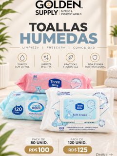 ✨ Prácticas, suaves y siempre a la mano.
Nuestras toallas húmedas son ideales para mantener una limpieza rápida y cómoda durante tu jornada de trabajo.
🫧 Pack 80 unidades — RD$100
🫧 Pack 120 unidades — RD$125
Calidad y practicidad que no pueden faltar en tu espacio. 💛
•
VISITANOS !
📍Tienda fisica
Estamos ubicados en la avenida Mella no.302 esq. 19 de marzo (al lado de la sirena) proximo al barrio chino, sto sgo.
Para envios 📦
📲Escribemos al WhatsApp 809-258-6325
#jcgoldensupply #higuiene #tattoo #pmu