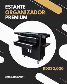 ESTANTE ORGANIZADOR NEGRO 

Material: metal

Cajones: tiene 2 gavetas deslizables frontales y un espacio con dos puertas

Superficie superior amplia: para colocar equipos o utencilios.

Bandeja lateral

Ruedas inferiores: lo que facilita moverlo.

Diseño compacto y funcional.

PRECIO: RD$22,000

Ordena ya!!! 
WWW.JCGOLDENSUPPLY.COM 
También por WhatsApp 809-258-6325 
•
Tienda física 🏛️ 
Estamos en la avenida Mella N. 302 , esquina 19 de Marzo , al lado de la Sirena proximo a la zona colonial.  SANTO DOMINGO R.D 🇩🇴 

 #jcgoldensupply #mobiliario #materialesparatatuar