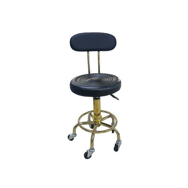 SILLA HIDRAULICA NEGRA BASE DORADA
