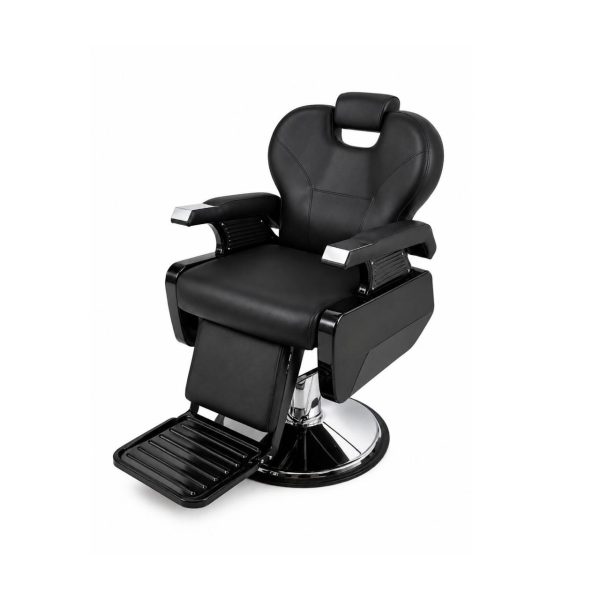SILLON PROFESIONAL DE PELUQUERIA NEGRO Y PLATEADO